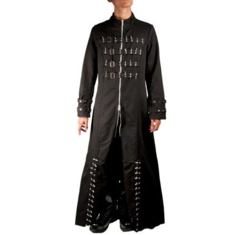 Mens Gothic Trench Coat Pinhead Hell Raiser Vampire Mens Long Coat